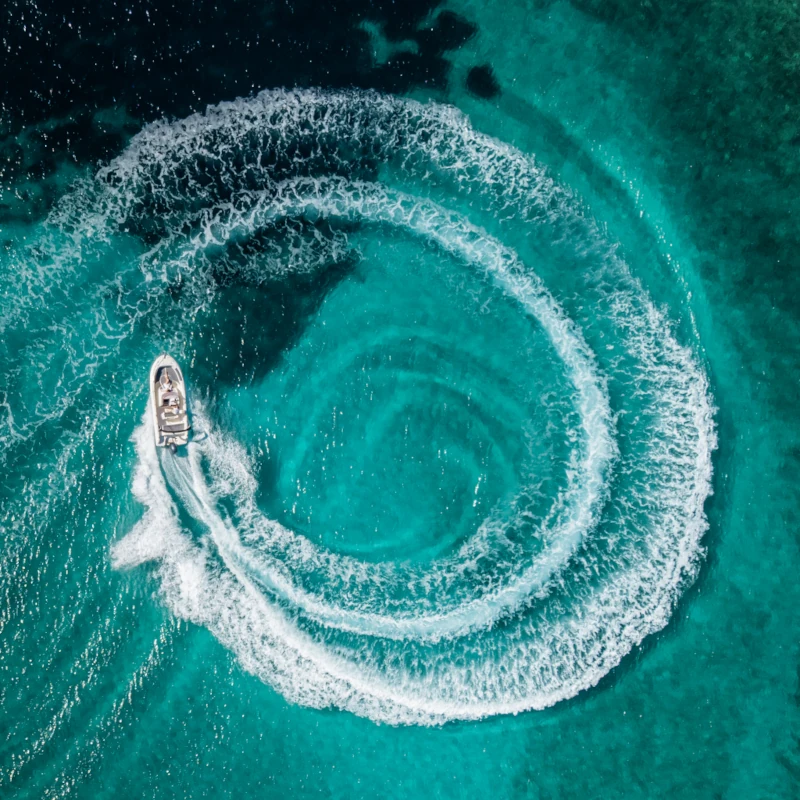 boat from above dubrovnik